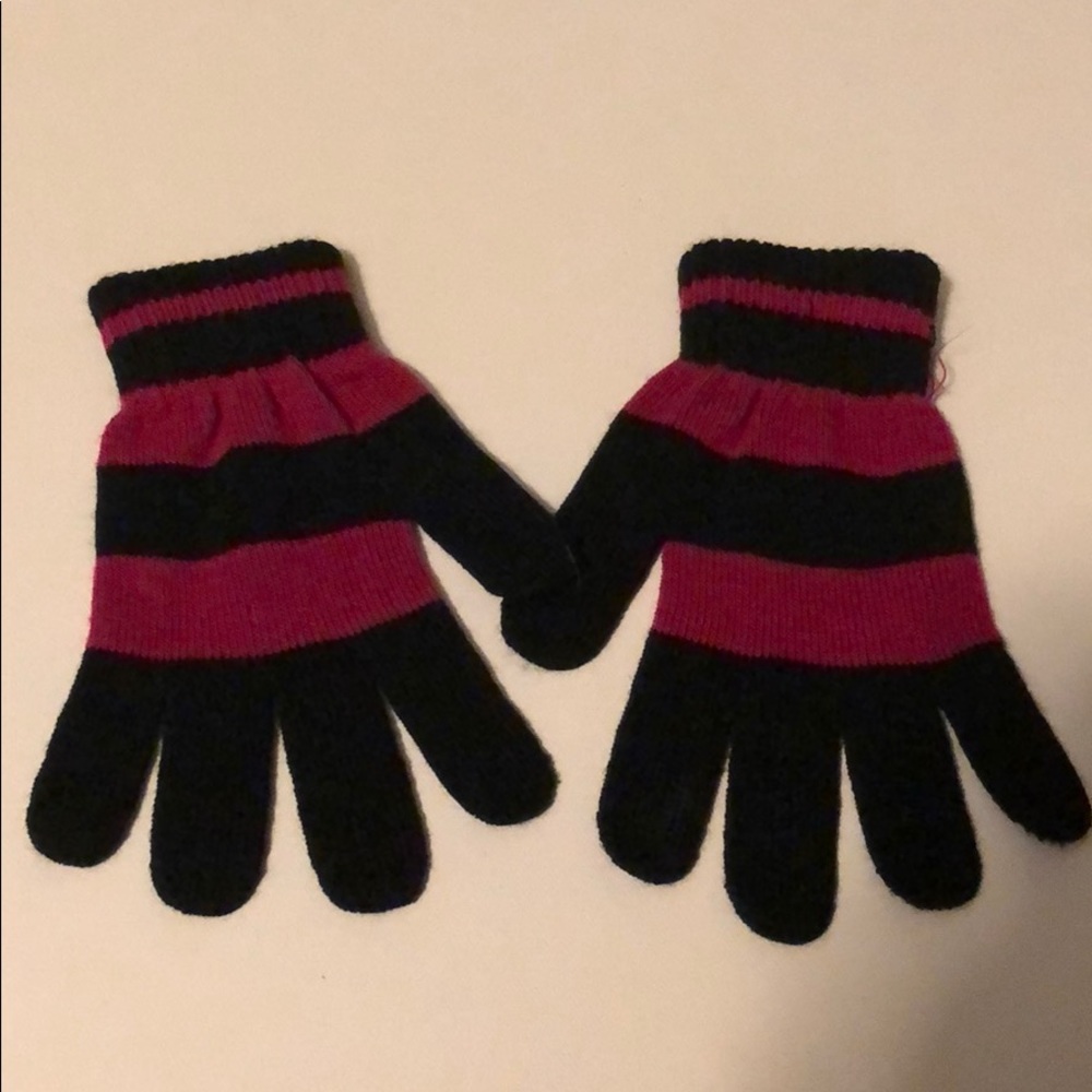 Girls Striped Gloves
